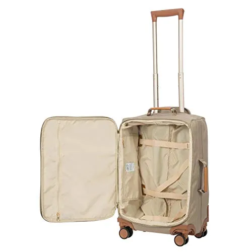 Brics | 21” Spinner w/Frame Suitcase | Tundra | Lightweight with Softside Exterior | Carry on Size