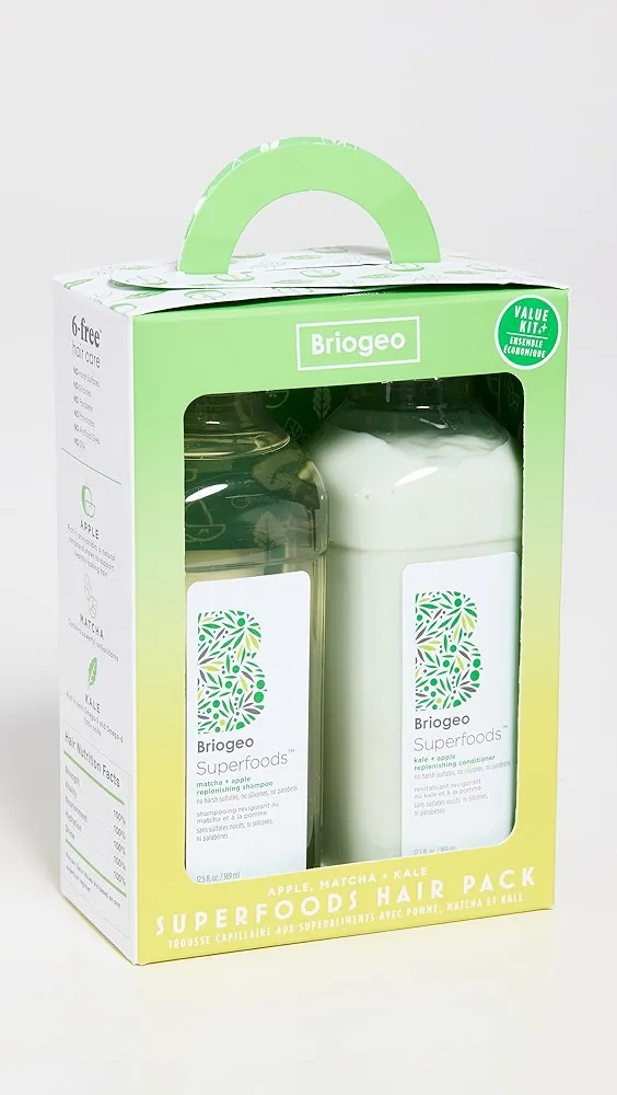 Briogeo   Superfoods Apple Matcha + Kale Shampoo and Conditioner Pack 