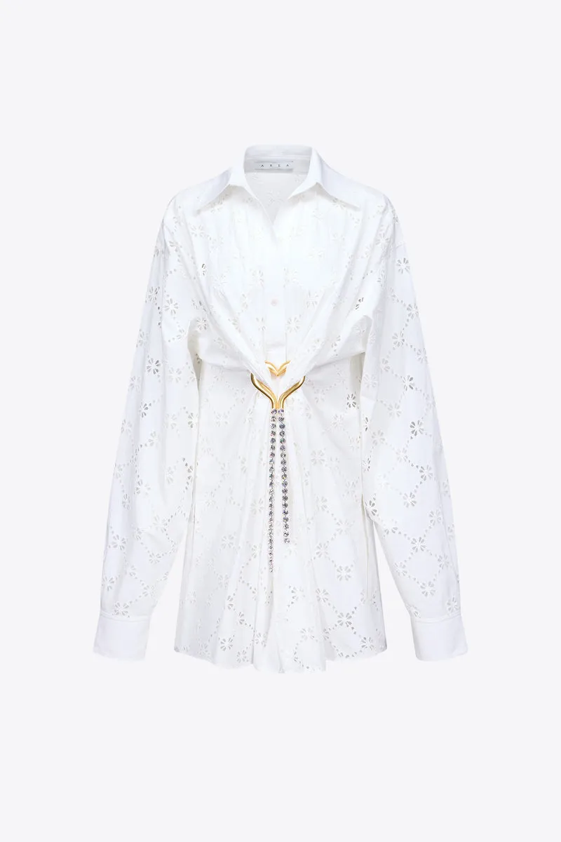 Broderie Anglaise Heart Draped Tunic