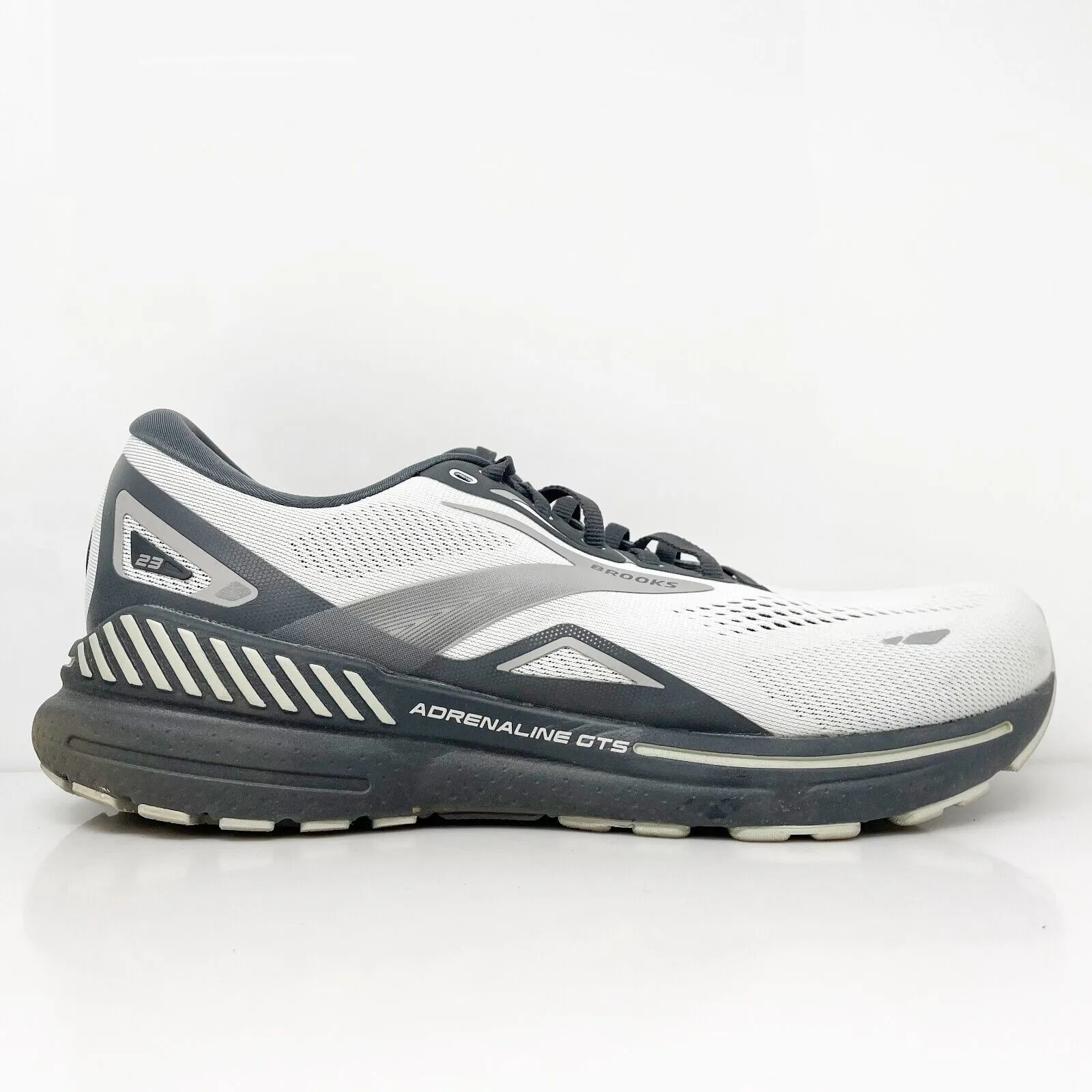 Brooks Mens Adrenaline GTS 23 1103914E065 White Running Shoes Sneakers Sz 11 4E