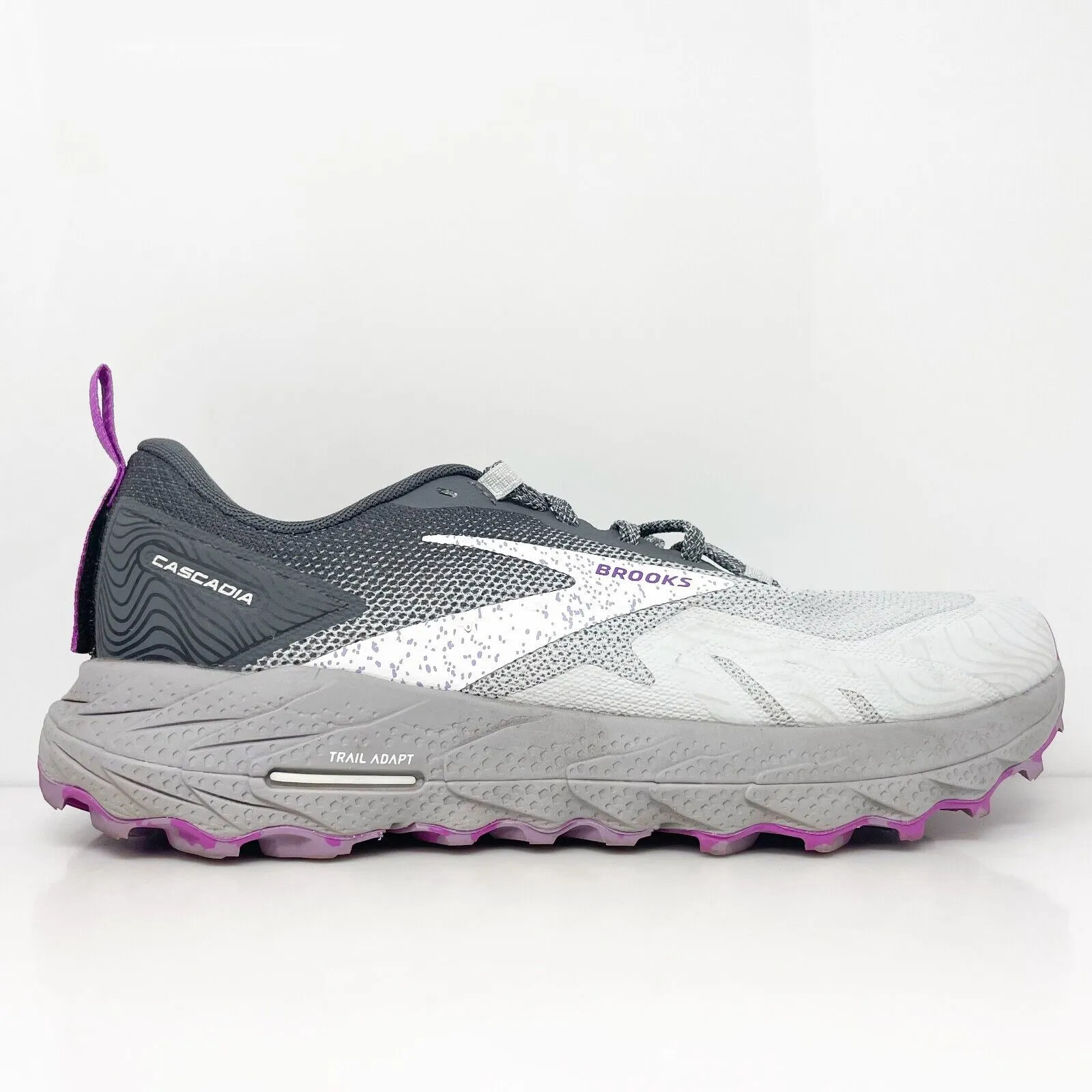 Brooks Womens Cascadia 17 1203921B028 White Running Shoes Sneakers Size 10 B
