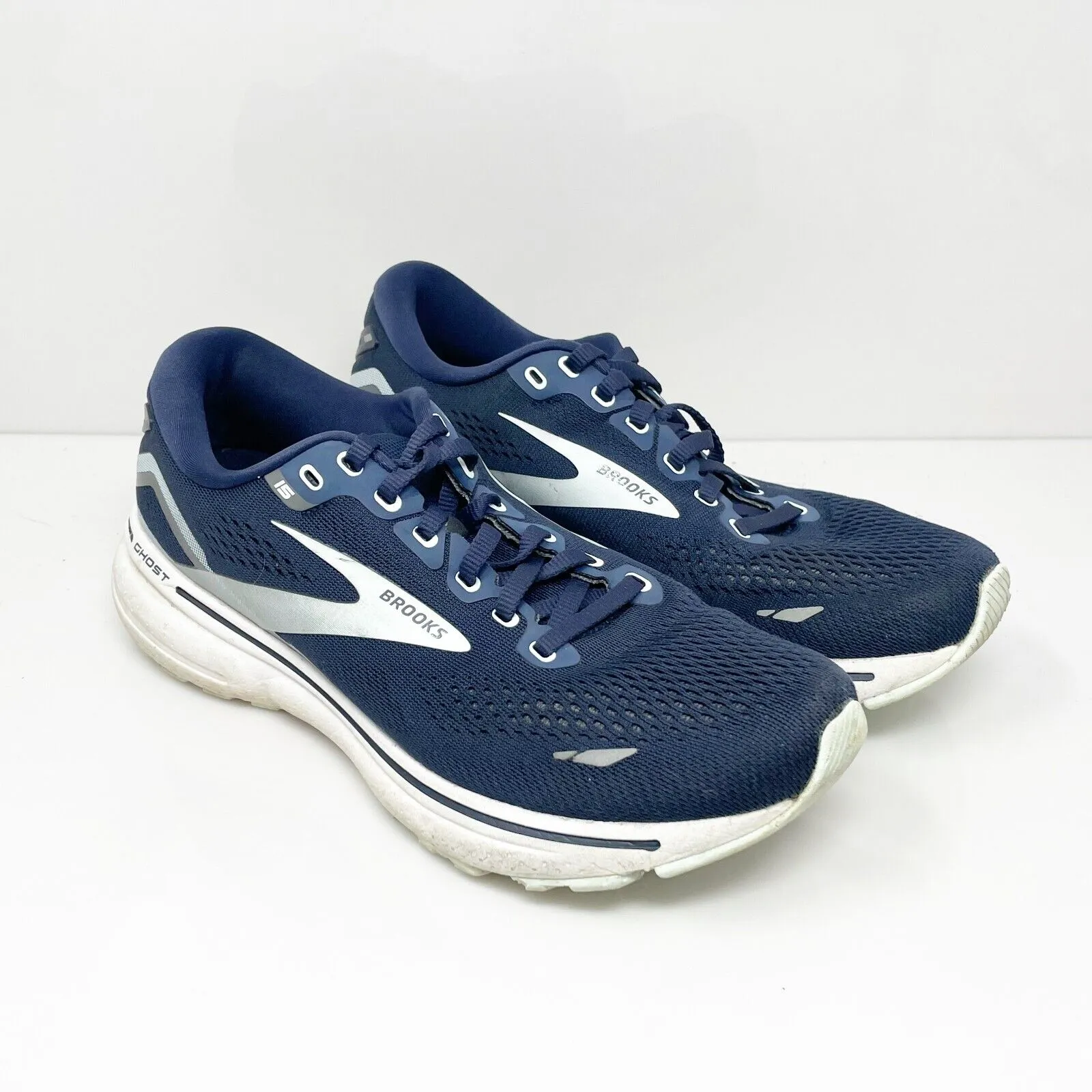 Brooks Womens Ghost 15 1203801B450 Blue Running Shoes Sneakers Size 8.5 B