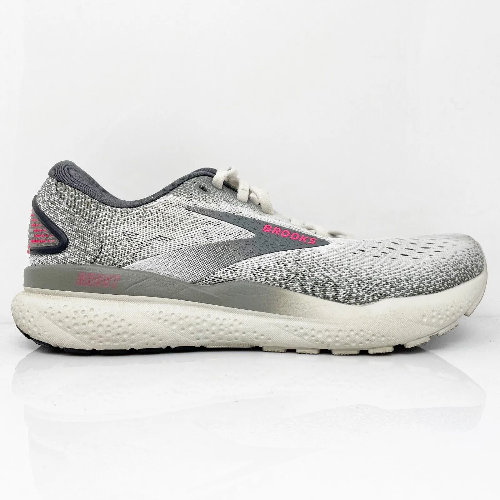 Brooks Womens Ghost 16 1204071B006 Gray Running Shoes Sneakers Size 8 B