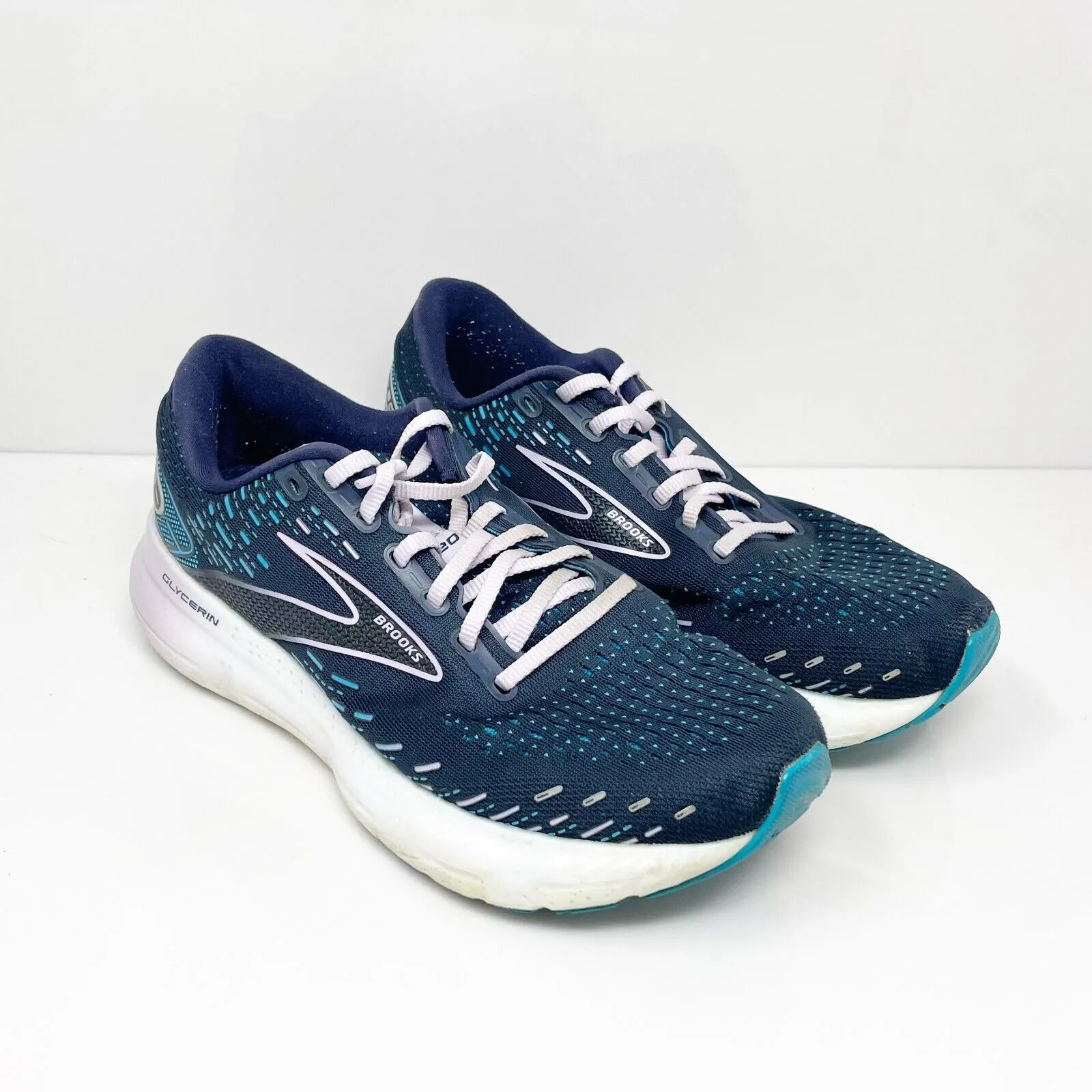 Brooks Womens Glycerin 20 1203691D499 Blue Running Shoes Sneakers Size 8.5 D