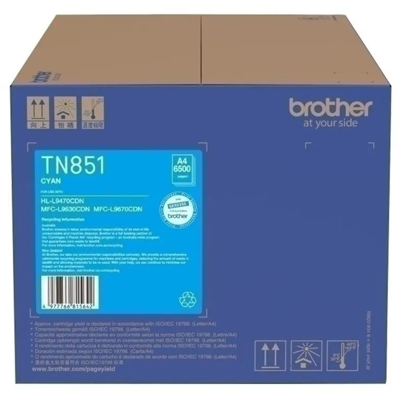 Brother TN851 Toner Ink Cartridge Cyan Original Genuine TN-851C
