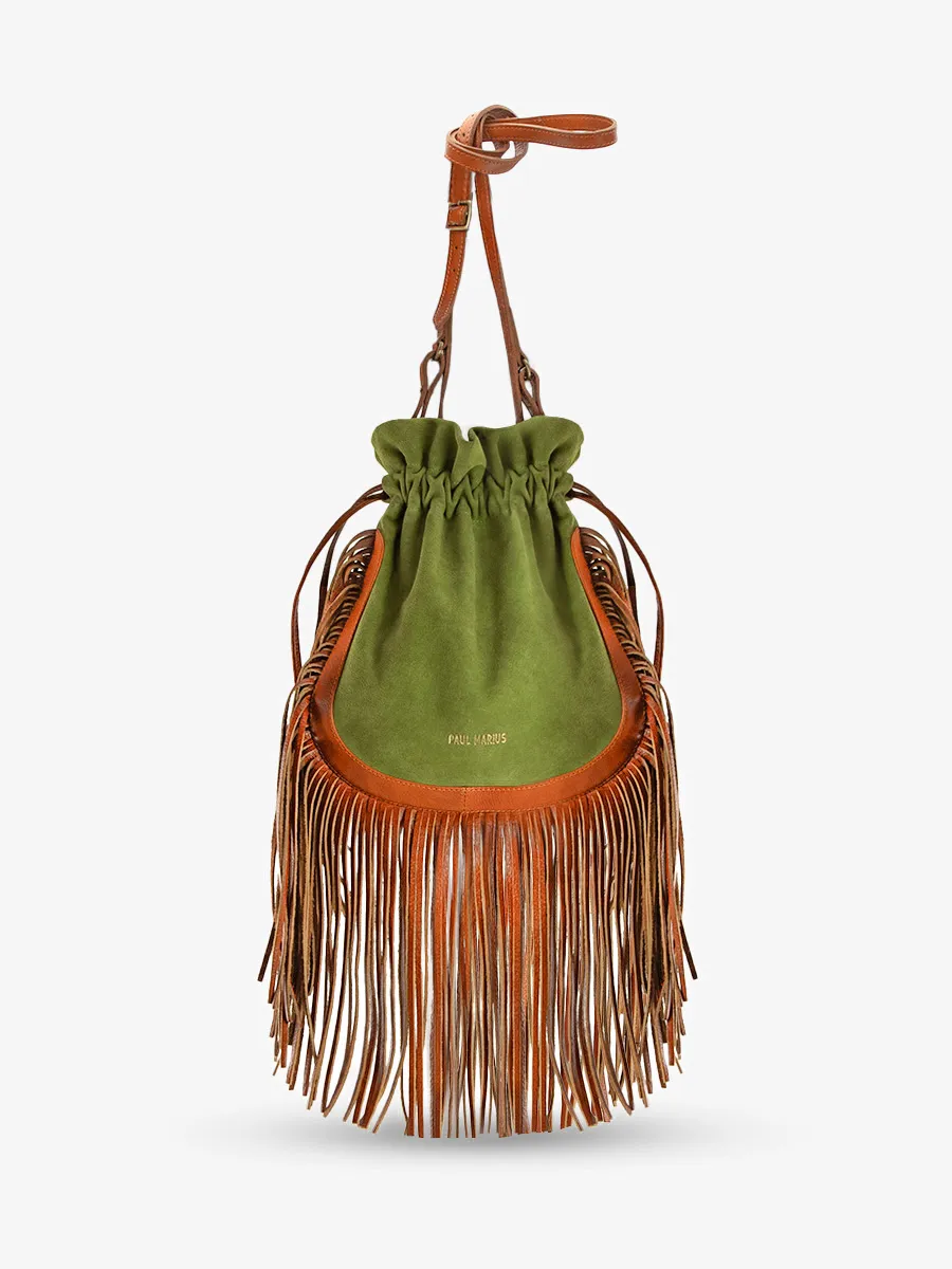 Brown and Khaki Leather Cross-body Bag for Women - LeChamane Nomade | PAUL MARIUS