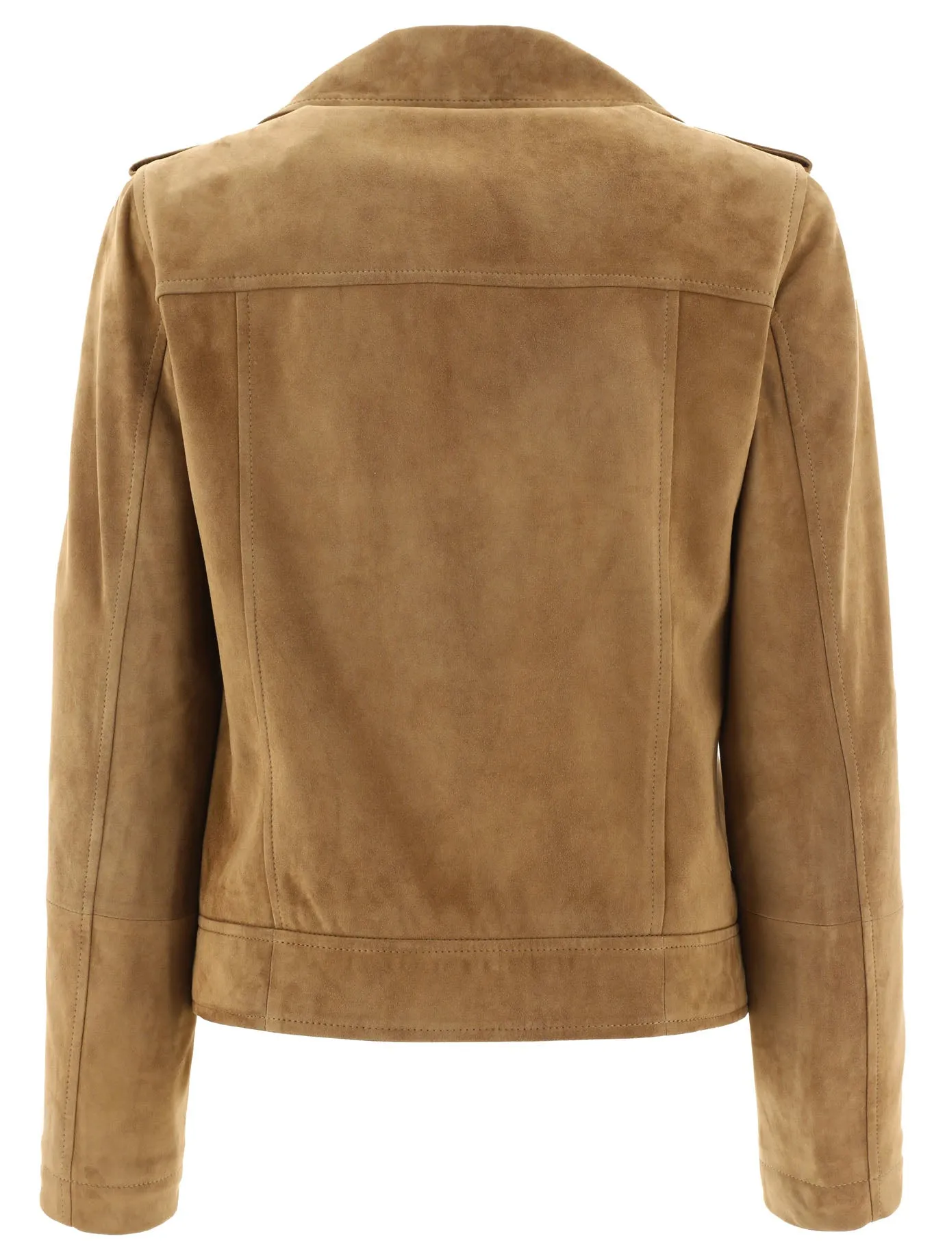 Brunello Cucinelli    Brunello Cucinelli Suede Biker Jacket With Monili