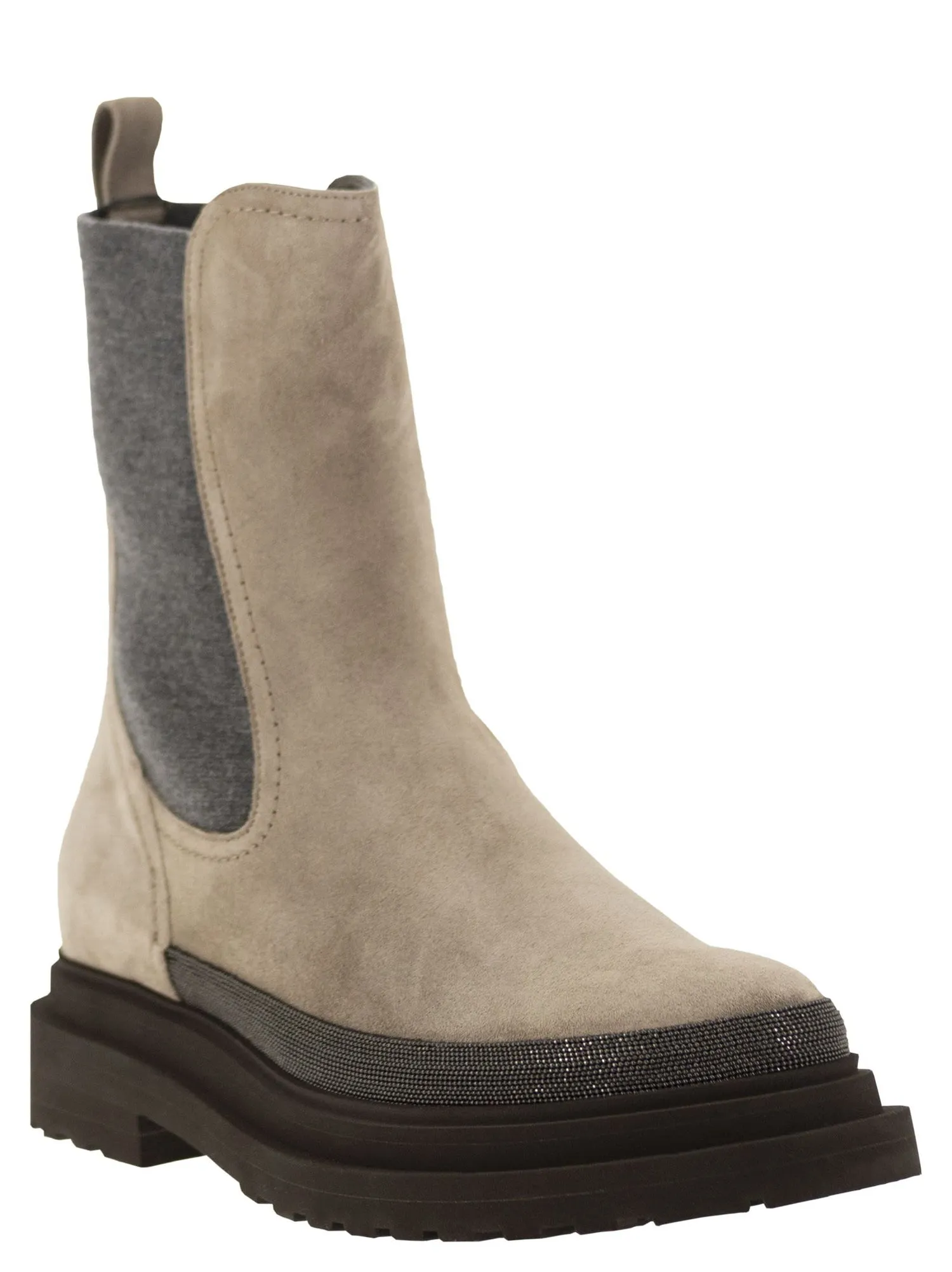 Brunello Cucinelli    Brunello Cucinelli Suede Chelsea Boot With 
