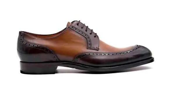Burnished Calfskin Colin Lace-Up Oxford Brown/Camel