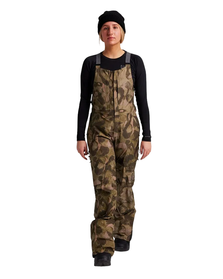 Burton [ak] GORE-TEX 2L Kimmy Women's Bib Pant Victor Camo 2022 | Snow Bibs Women's | Trojan Wake Ski Snow