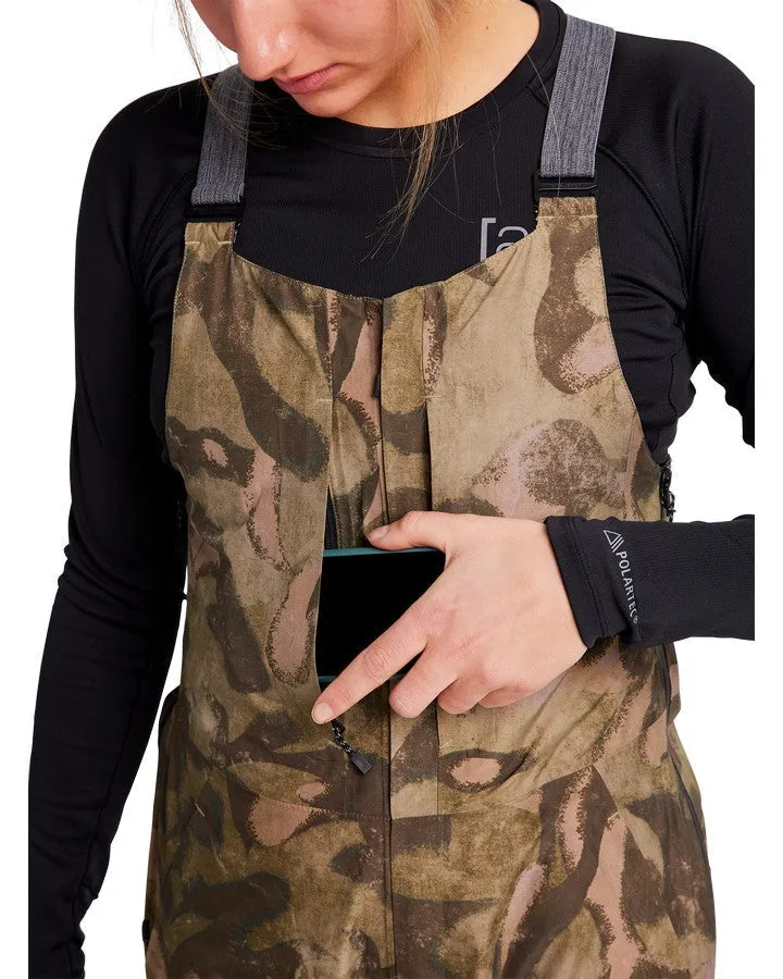 Burton [ak] GORE-TEX 2L Kimmy Women's Bib Pant Victor Camo 2022 | Snow Bibs Women's | Trojan Wake Ski Snow