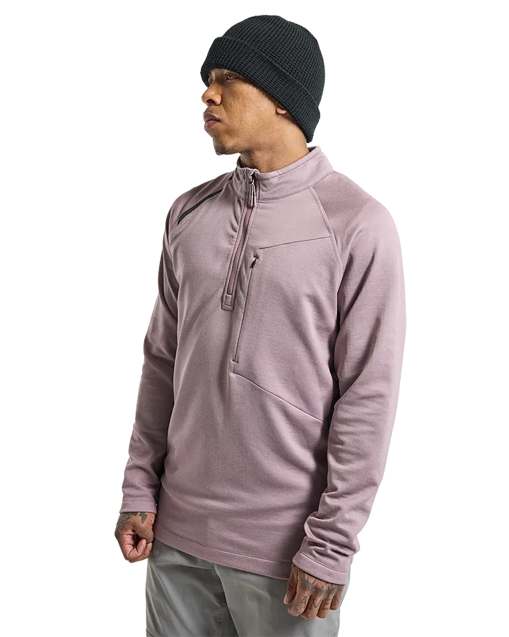 Burton Multipath Grid Quarter-Zip Fleece Elderberry 2023 | Hoodies/Pullovers | Snow Skiers Warehouse