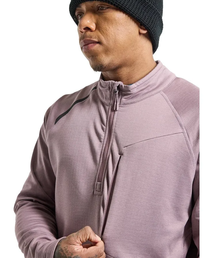 Burton Multipath Grid Quarter-Zip Fleece Elderberry 2023 | Hoodies/Pullovers | Snow Skiers Warehouse