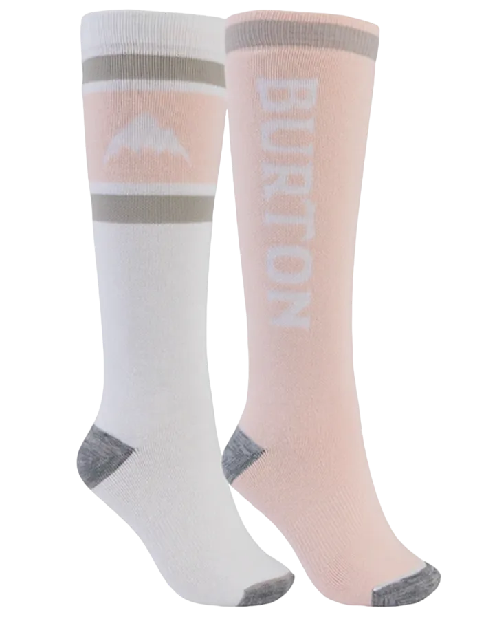 Burton Women's Weekend Midweight Socks 2-Pack - Stout White/Peach Melb