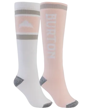 Burton Women's Weekend Midweight Socks 2-Pack - Stout White/Peach Melb