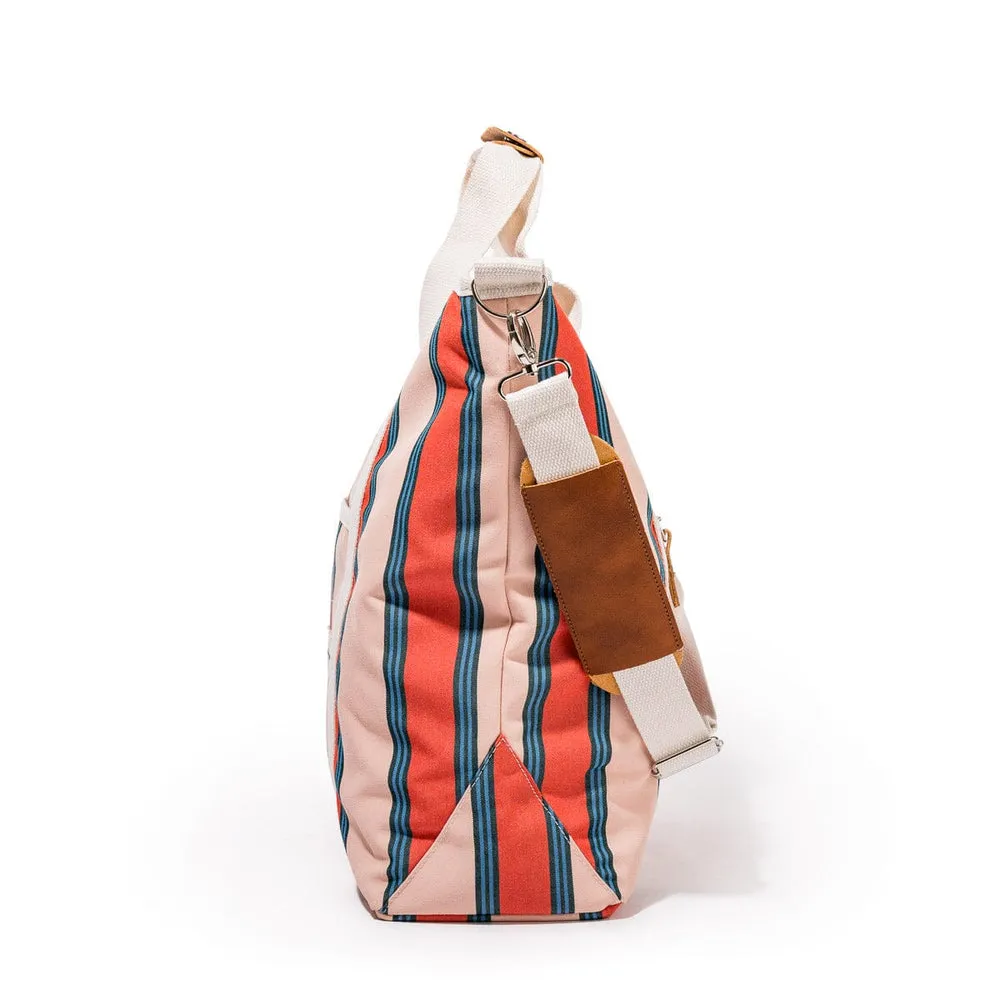 Business & Pleasure - Cooler Tote Bag - Bistro Dusty Pink Stripe-