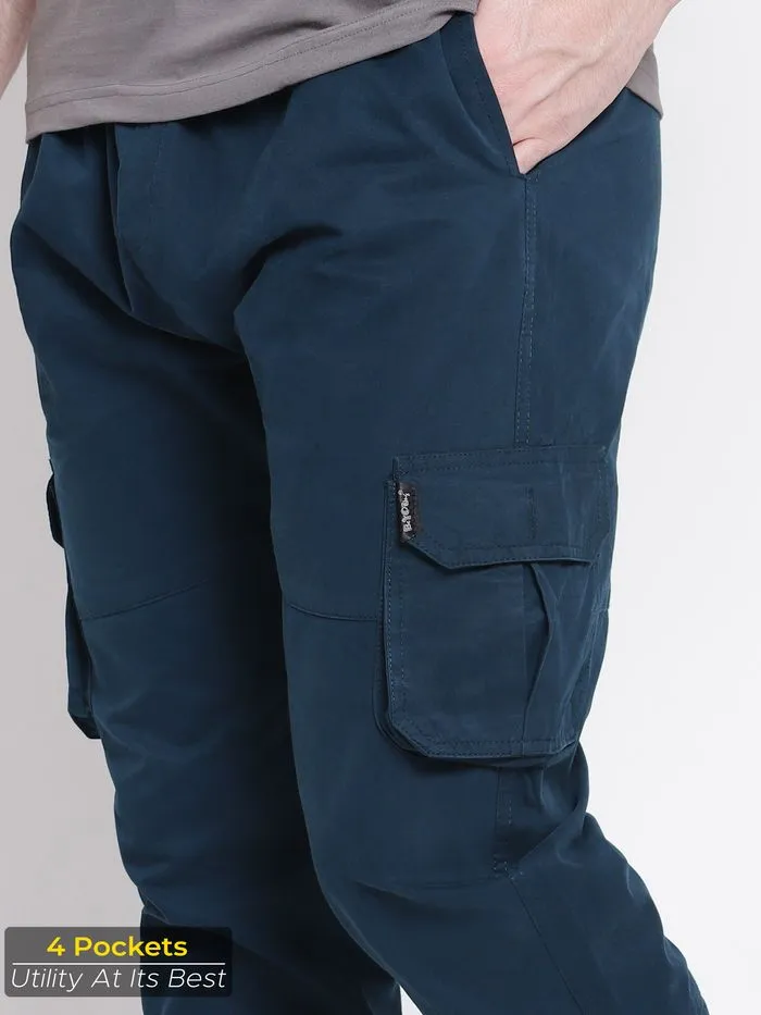 Buy Dark Space Blue Dual Pocket Cargo Joggers Online in India -Beyoung
