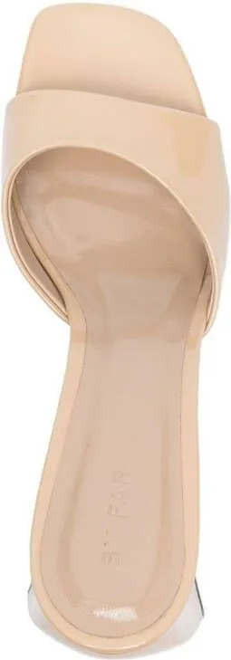 BY FAR Michele 100 patent-leather mules Neutrals