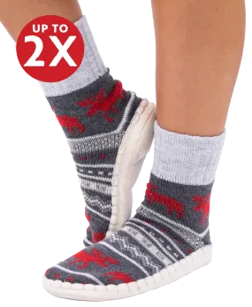 Cabin Moose Short Mukluk Slipper