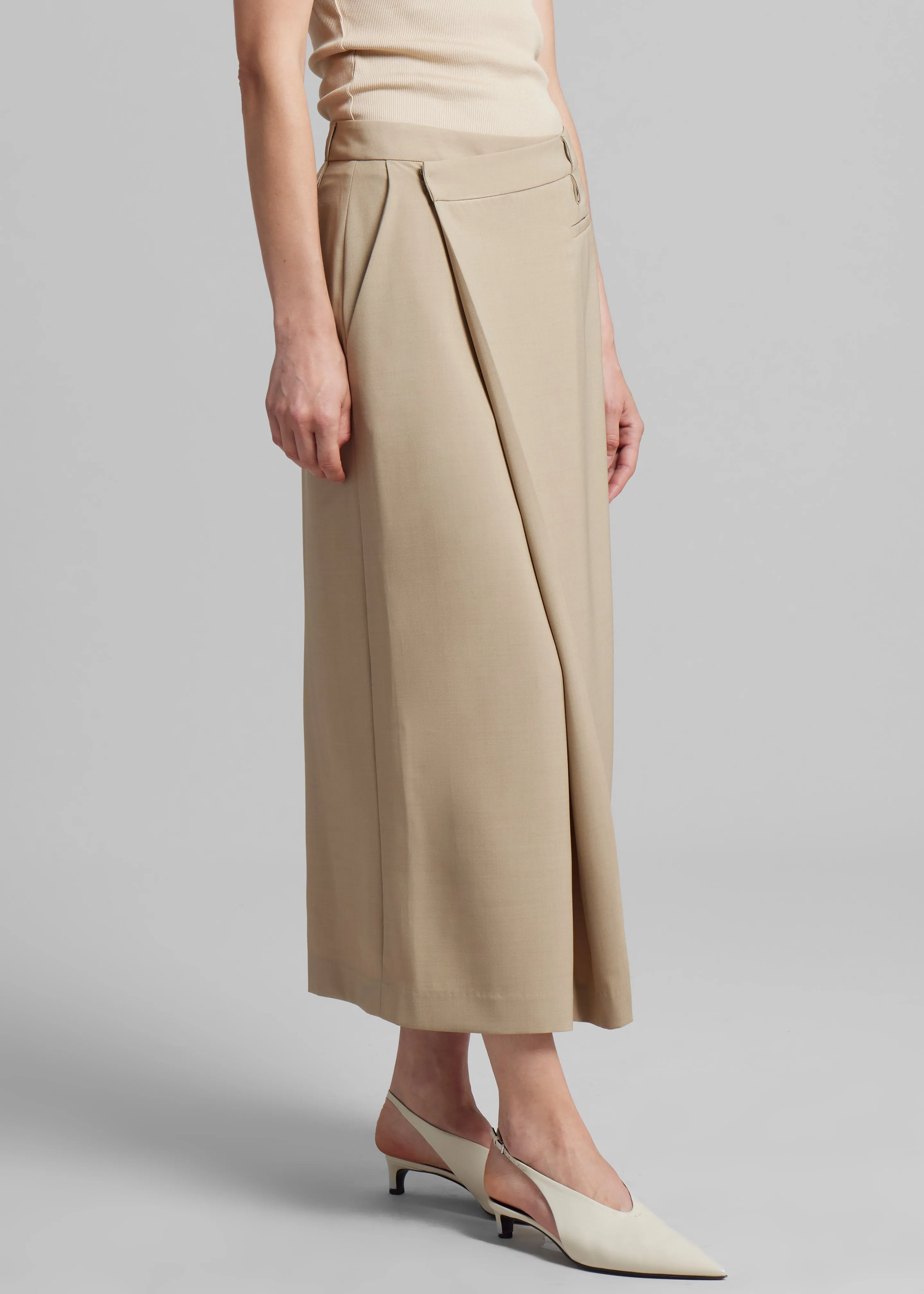 Calista Wrap Skirt - Beige