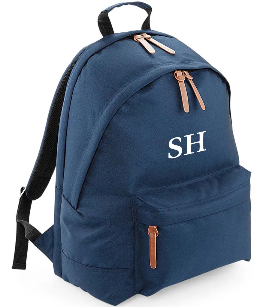 Campus Laptop Backpack Personalised With Initials Black or Navy