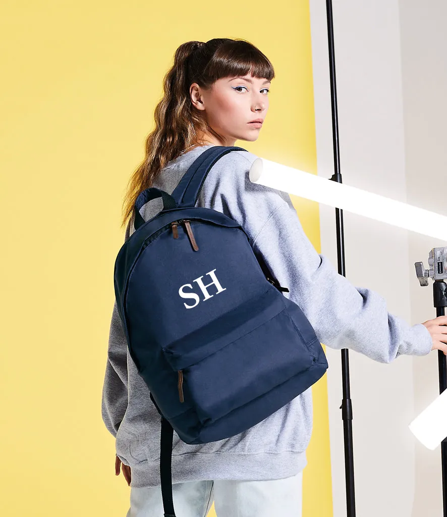 Campus Laptop Backpack Personalised With Initials Black or Navy