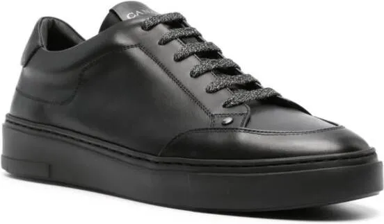 Canali leather low-top sneakers Black