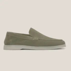 Capri Bamboo Green Suede Loafers