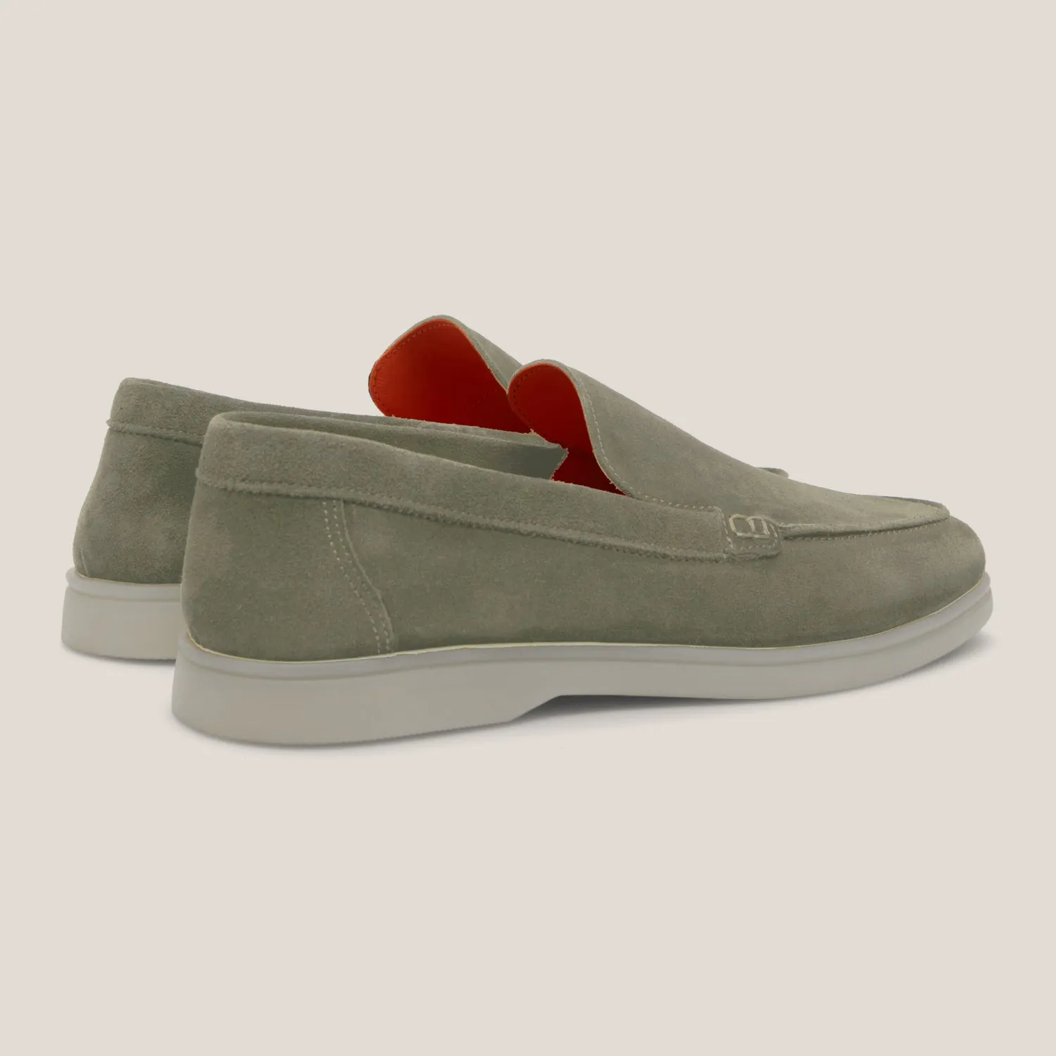 Capri Bamboo Green Suede Loafers