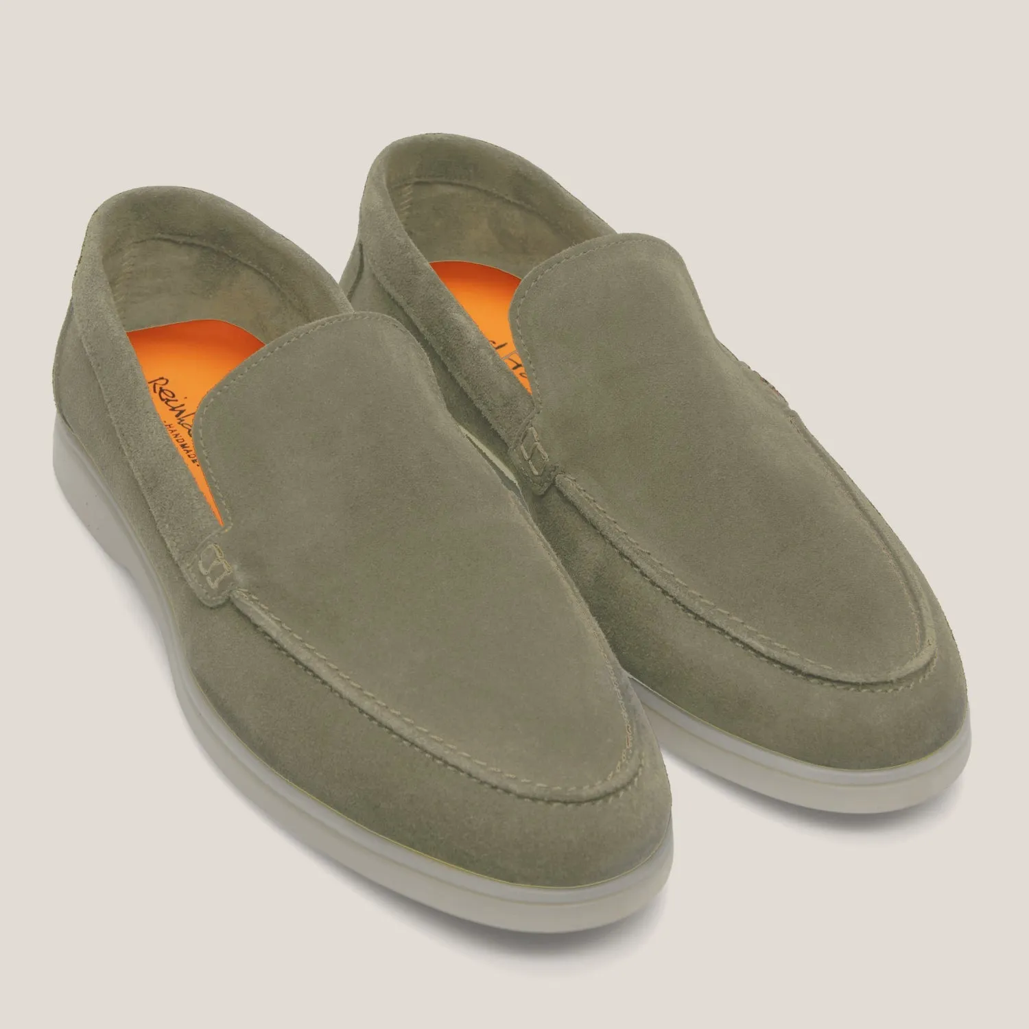 Capri Bamboo Green Suede Loafers