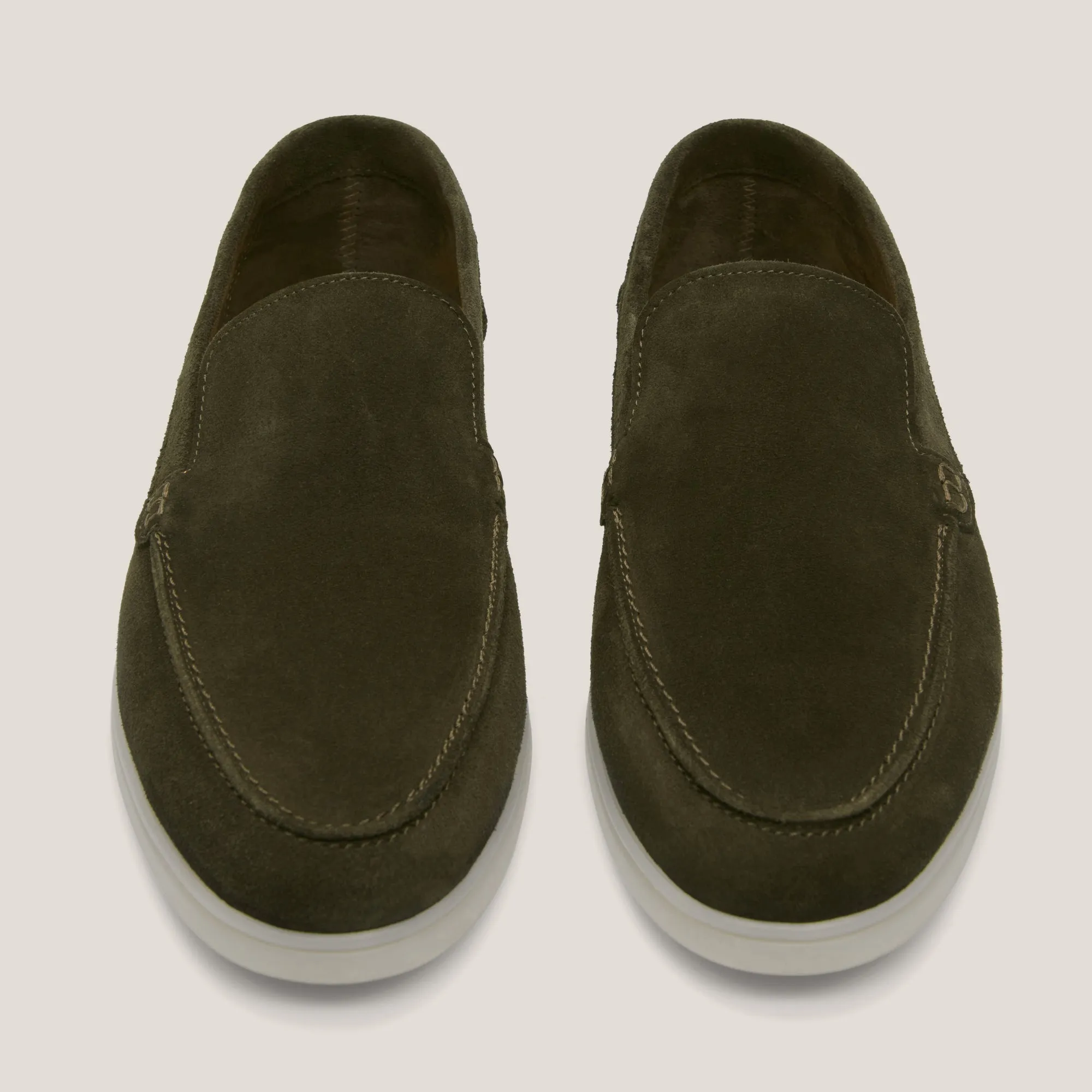 Capri Camouflage Green Suede Loafers