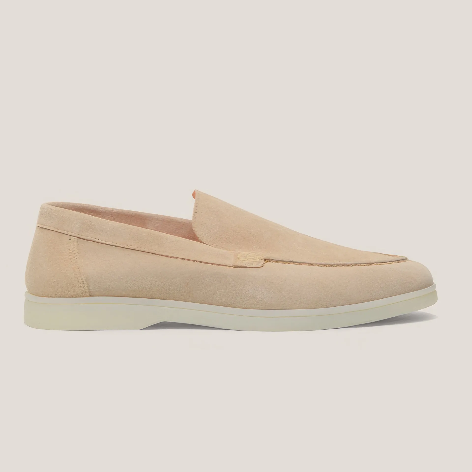 Capri Cappuccino Beige Suede Loafers