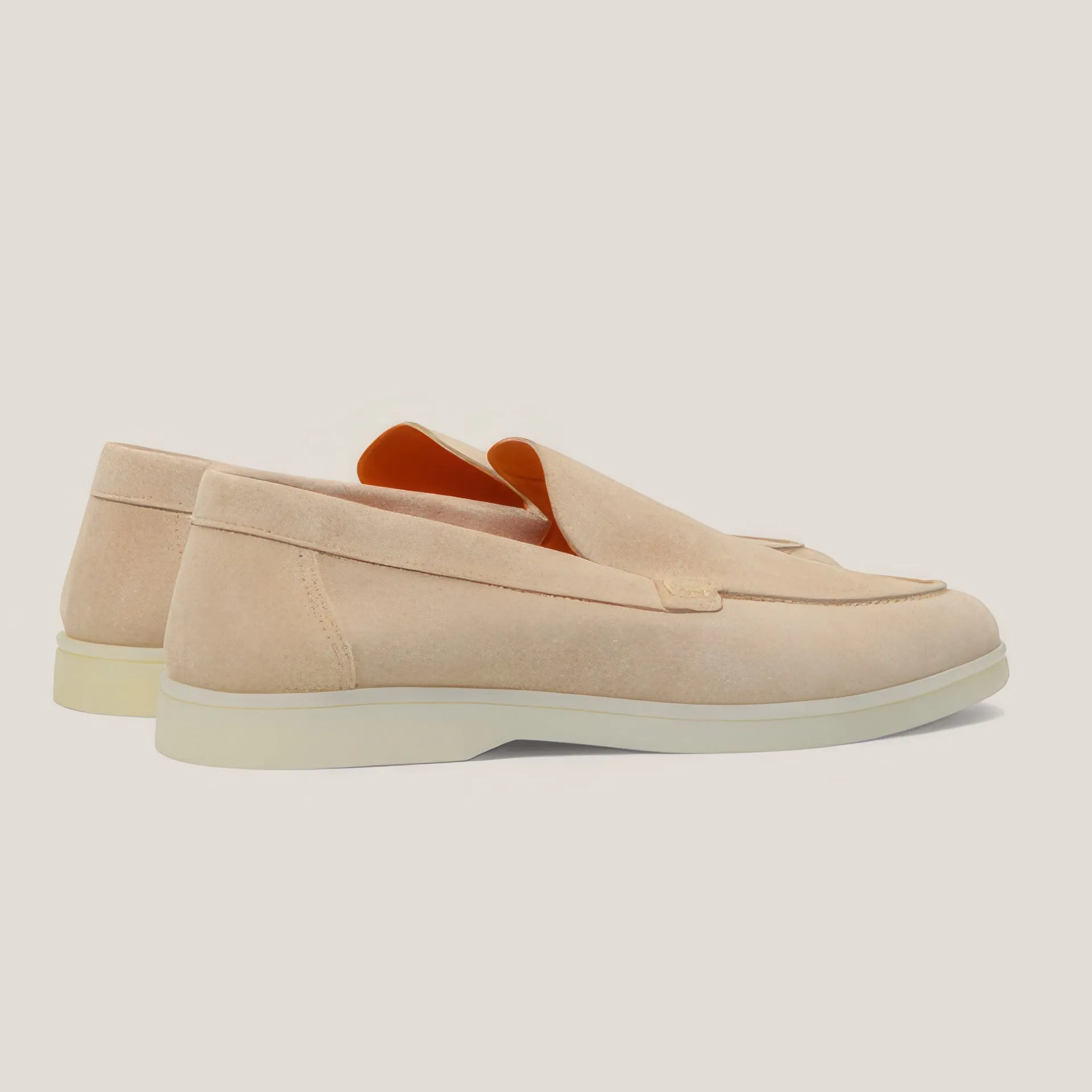 Capri Cappuccino Beige Suede Loafers