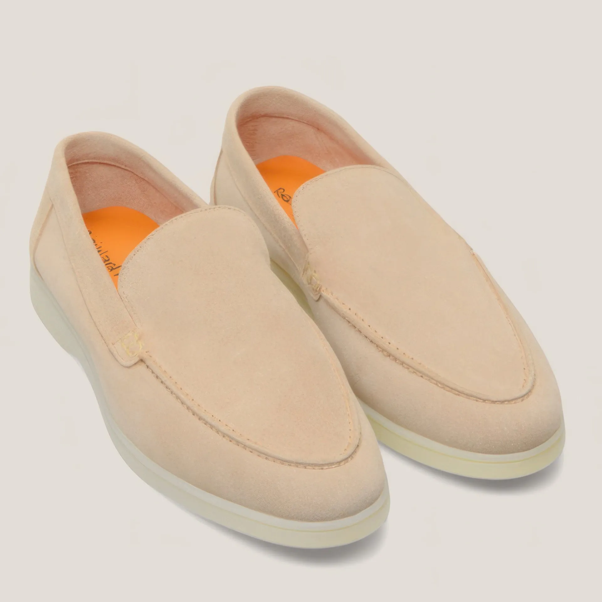 Capri Cappuccino Beige Suede Loafers