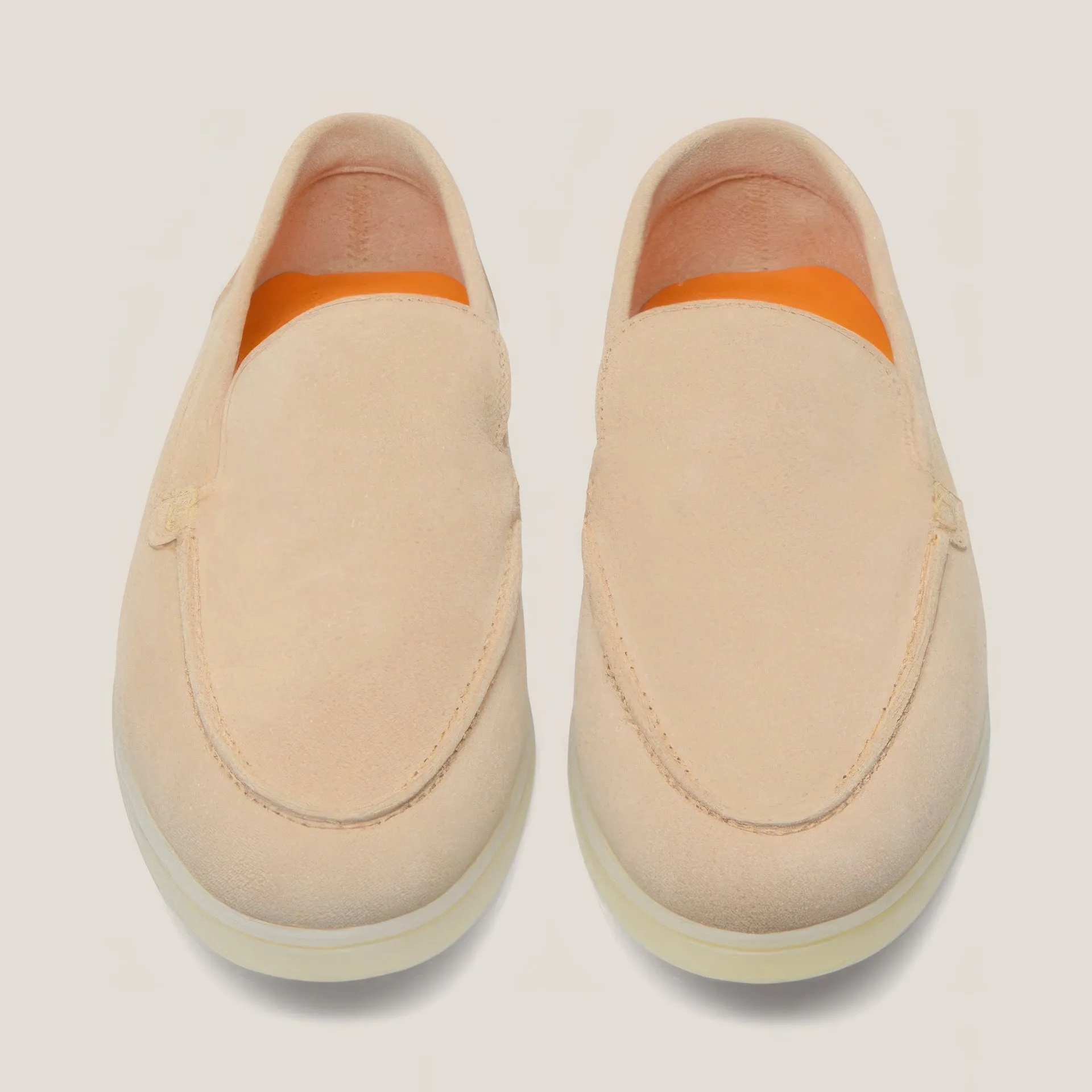 Capri Cappuccino Beige Suede Loafers