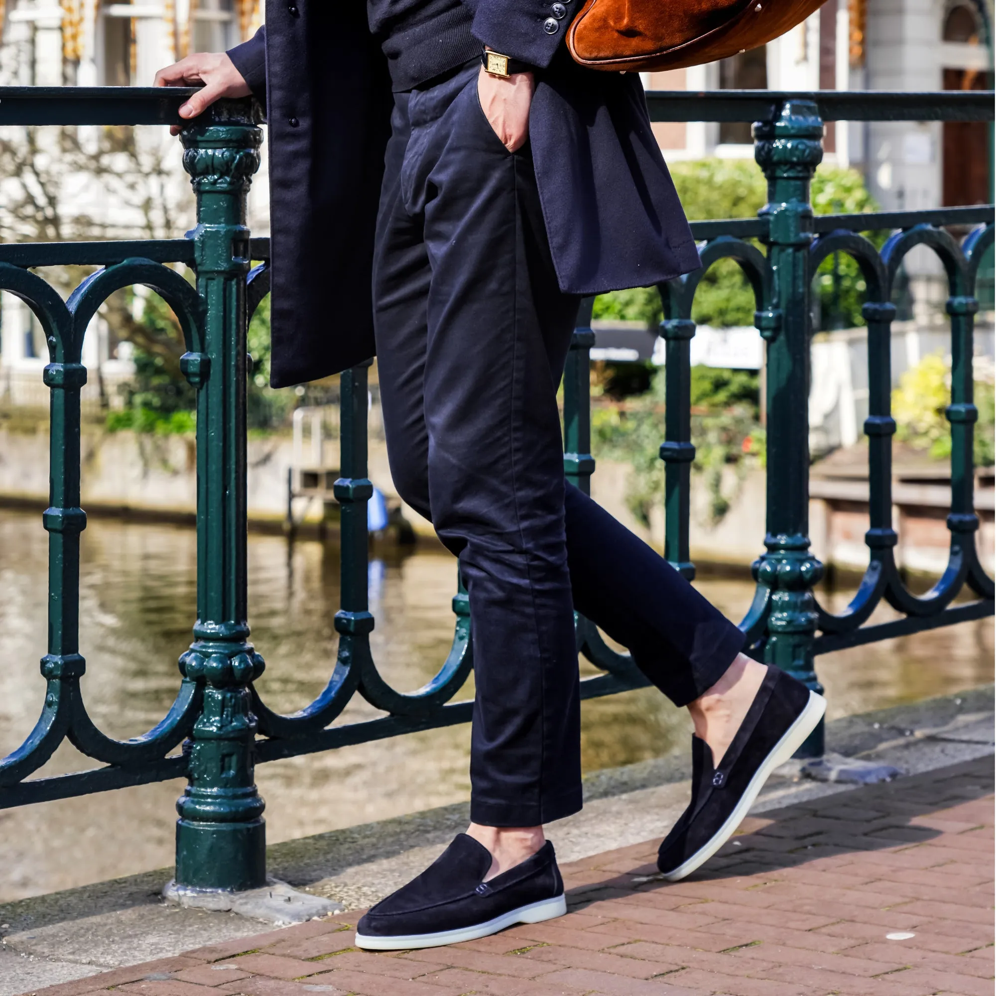 Capri Dark Navy Suede Loafers