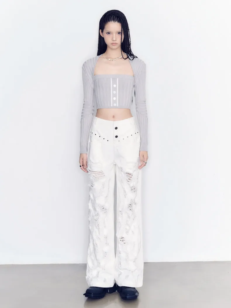 Cardigan＆Bare-Top＆Skirt Nichi Classy Set-Up