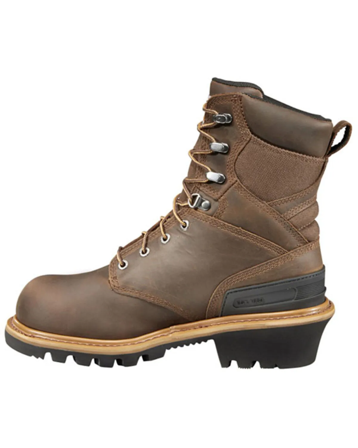 Carhartt 8" Crazy Horse Brown Waterproof Insulated Logger Boot - Composite Toe