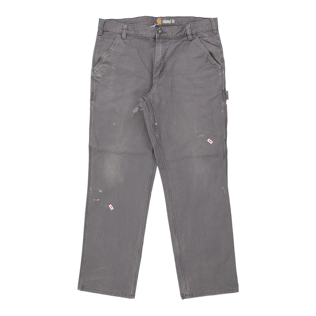 Carhartt Carpenter Trousers - 36W 32L Grey Cotton