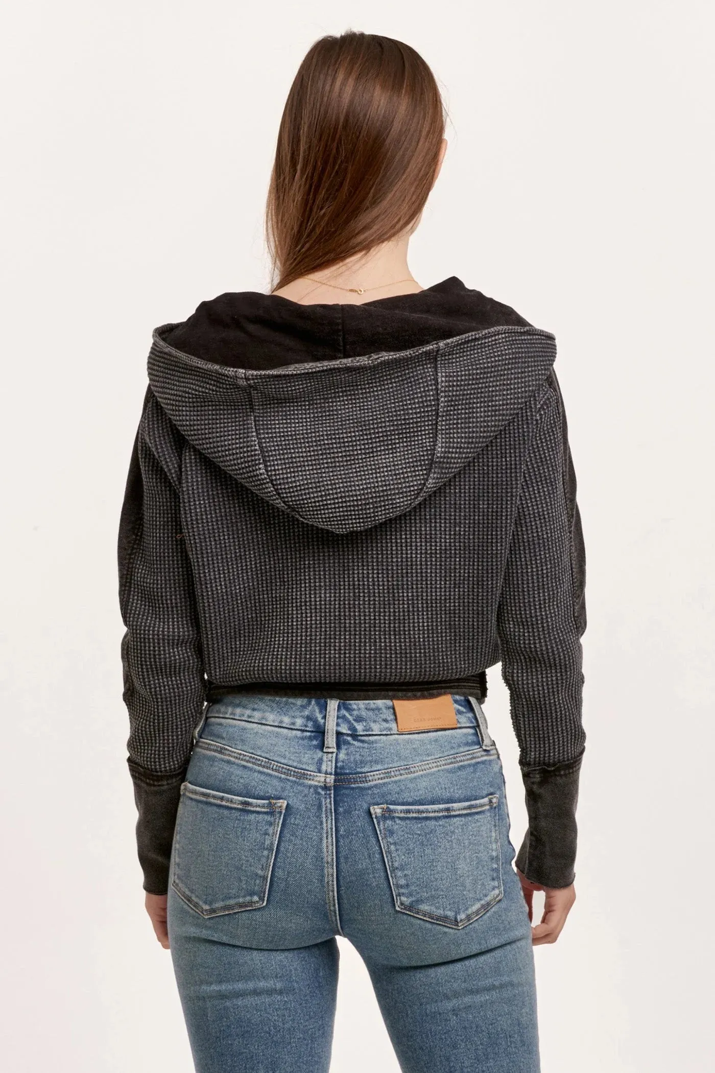 Carly Zip Up Long Sleeve Jacket - Black