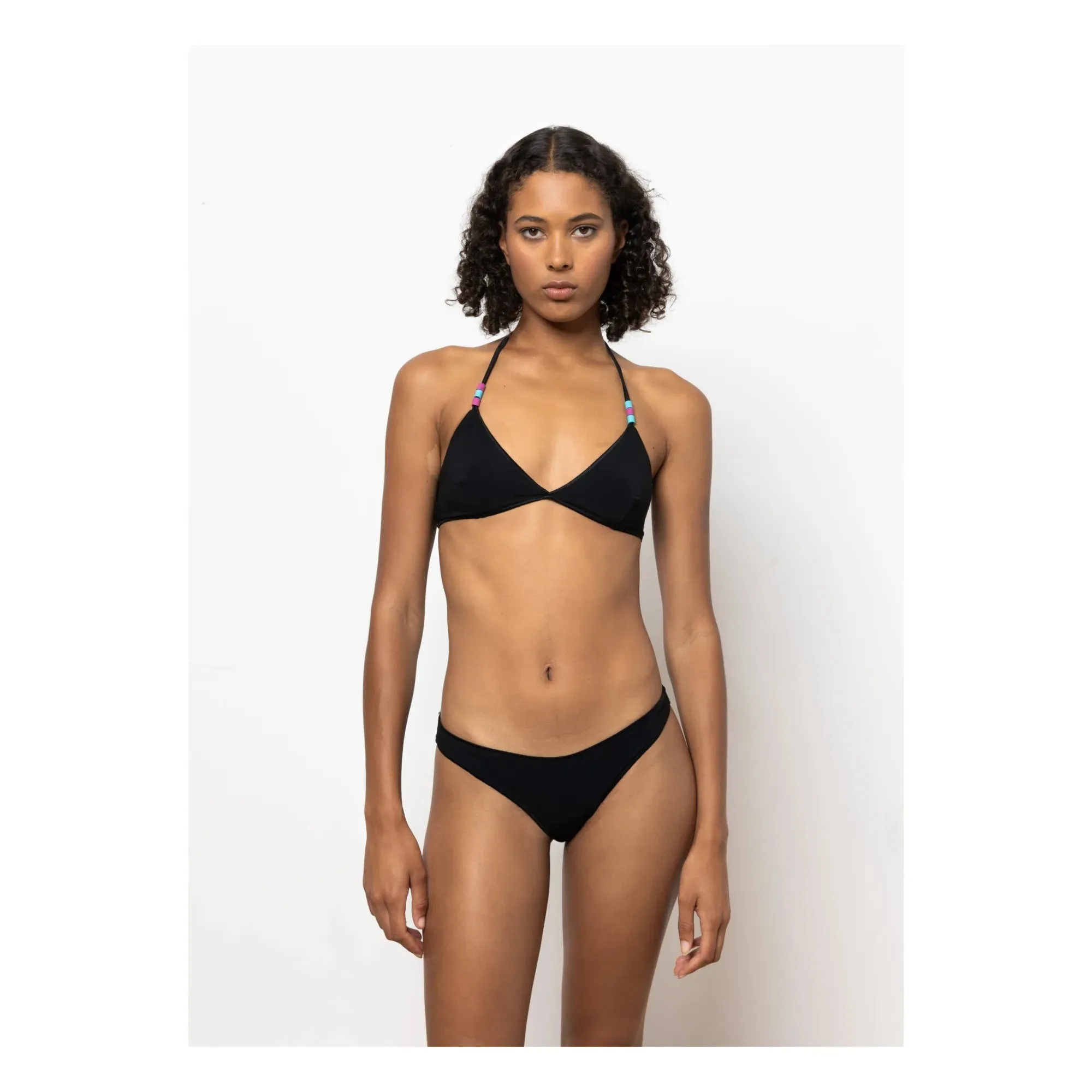 Caro Luna: Dana Bead Bikini Bottom - Black