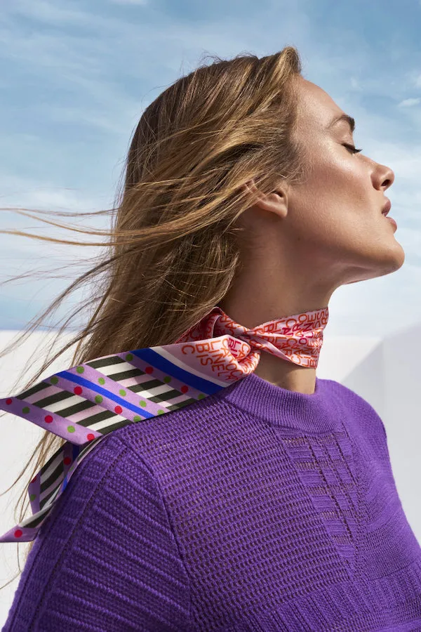 Caroline Biss PURPLE SEMI-TRANSPARENT PULLOVER