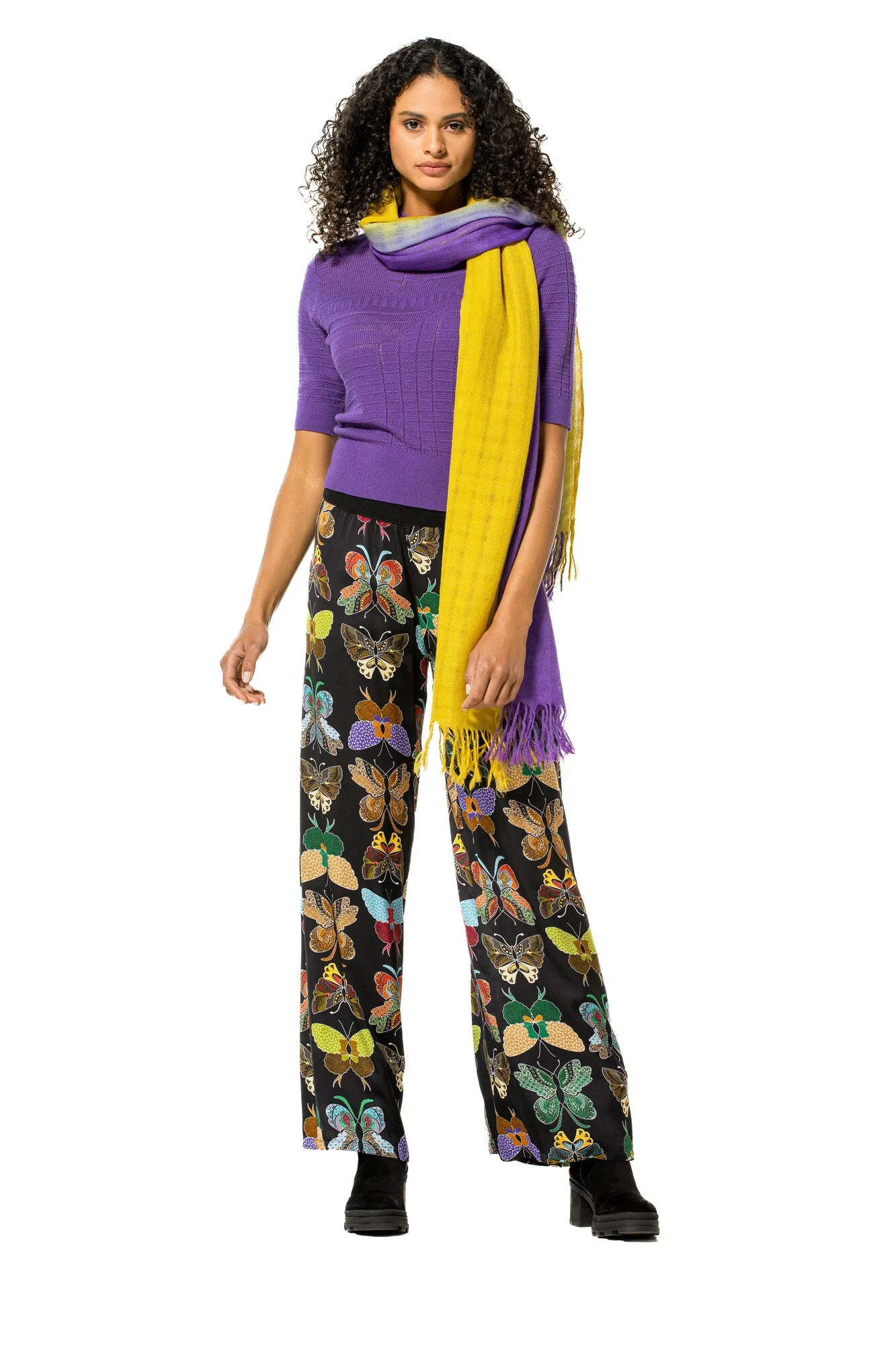 Caroline Biss PURPLE SEMI-TRANSPARENT PULLOVER
