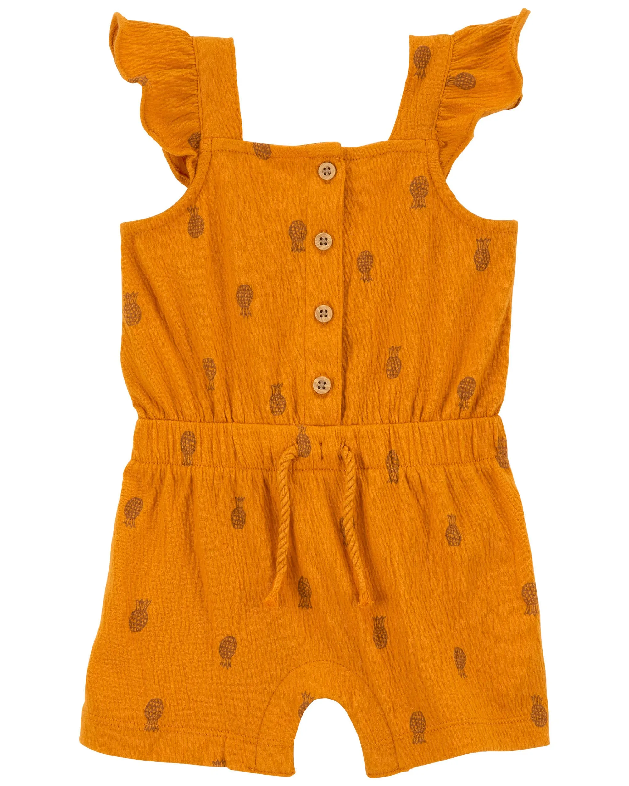 Carters Oshkosh Baby Pineapple Flutter Crinkle Jersey Romper