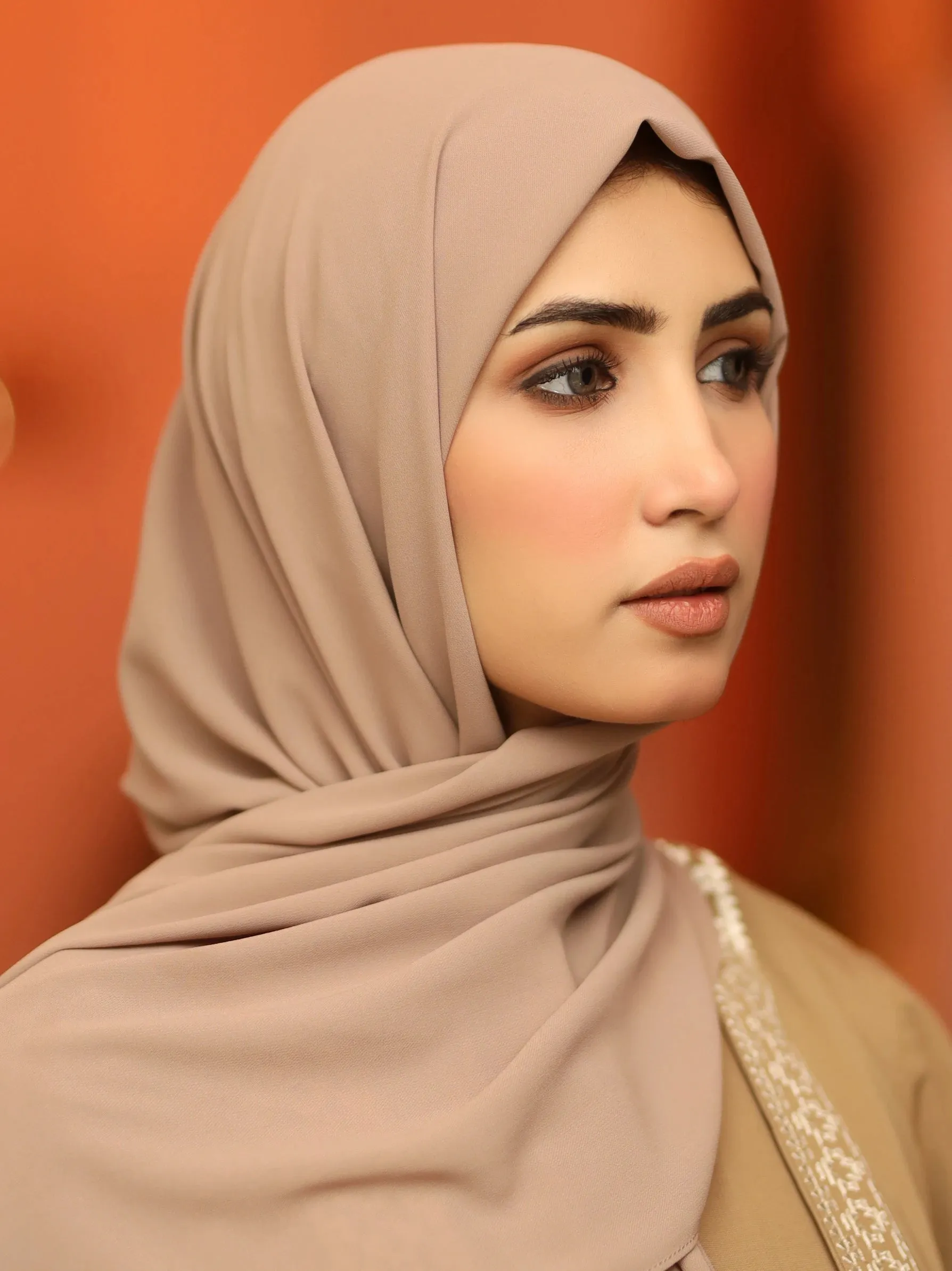 Cedar Brown Opaque Chiffon Scarf