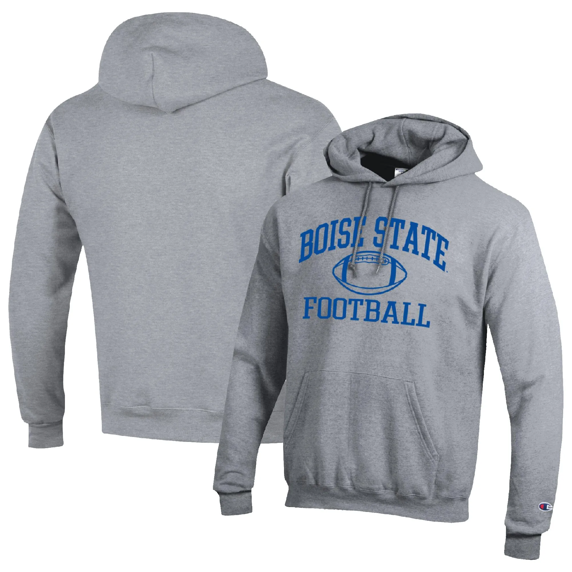 Champion Boise State Broncos Heather Gray Football Icon Pullover Hoodie