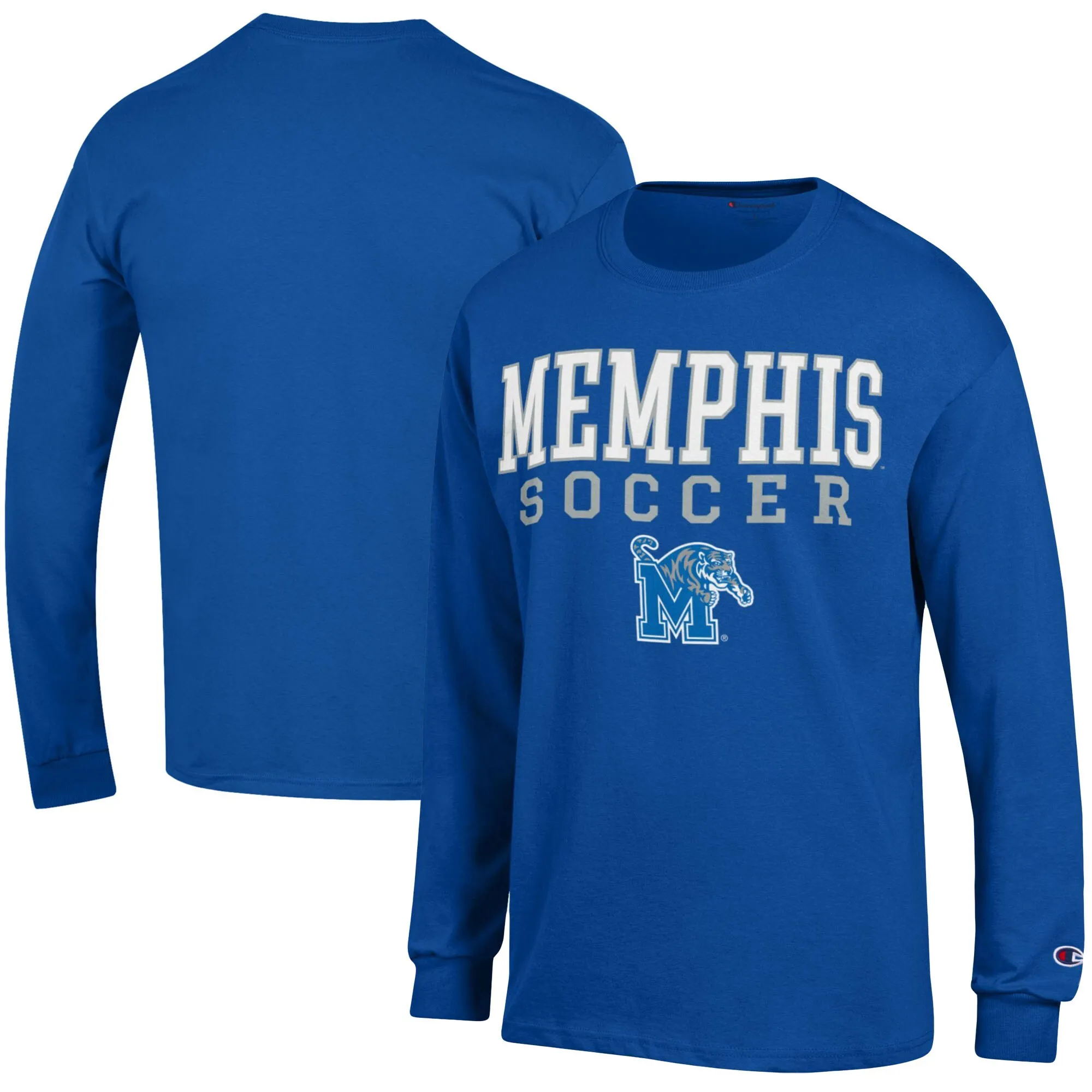 Champion Memphis Tigers Royal Soccer Stacked Logo Long Sleeve T-Shirt