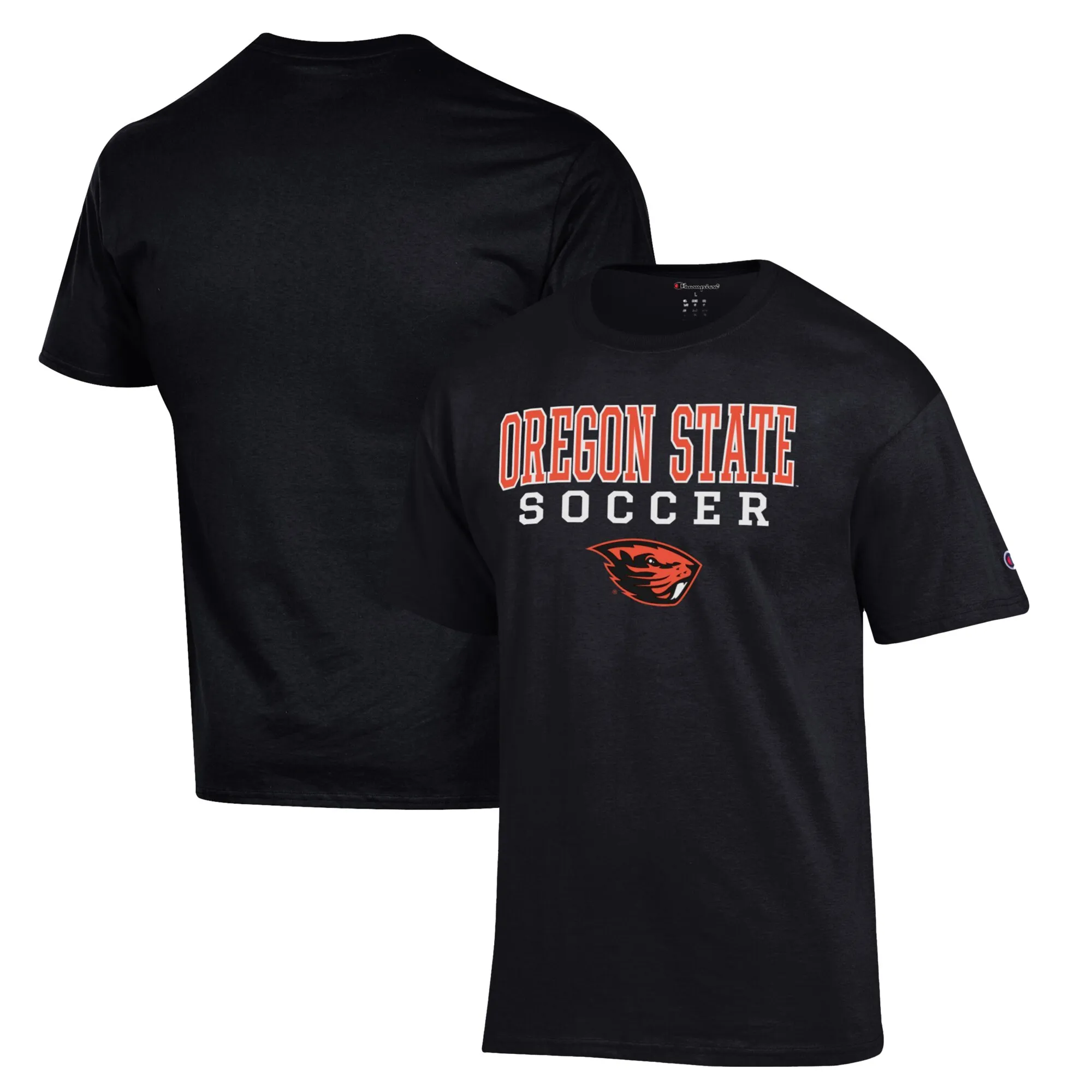 Champion Oregon State Beavers Black Soccer Stack Logo T-Shirt