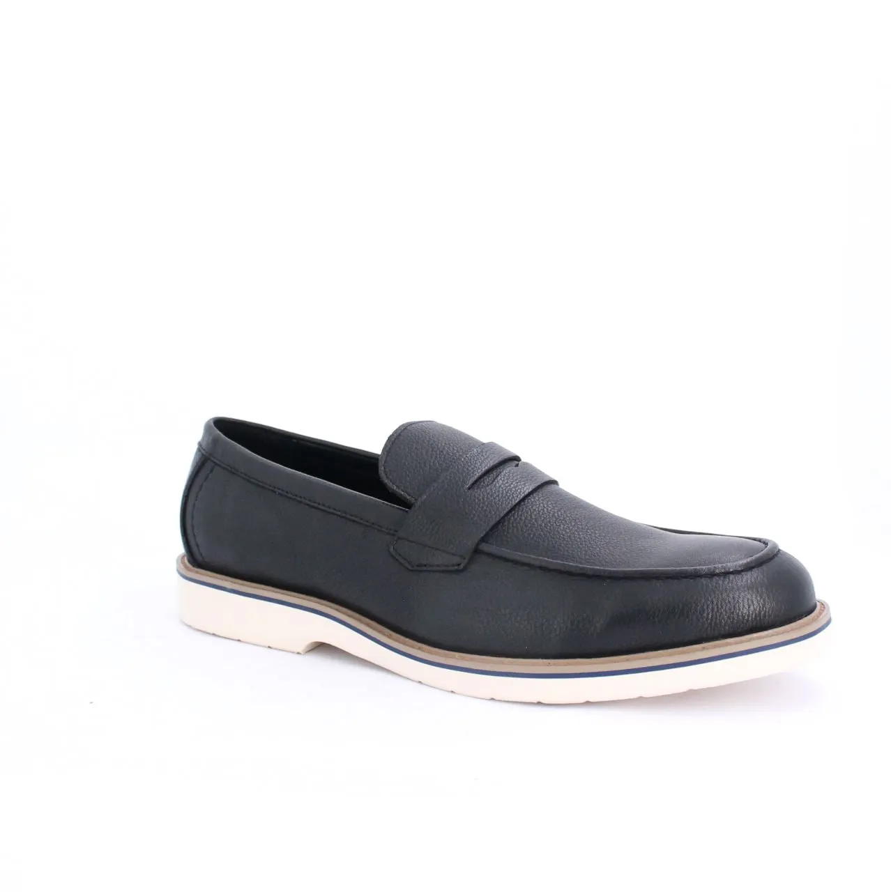 CHARLTONS MENS LEATHER LOAFERS-BLACK