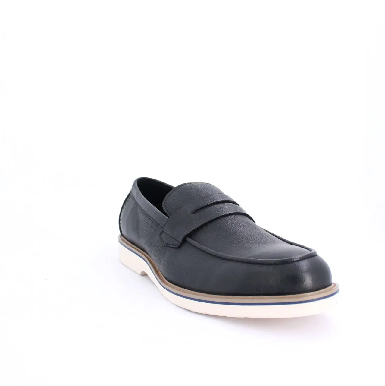 CHARLTONS MENS LEATHER LOAFERS-BLACK